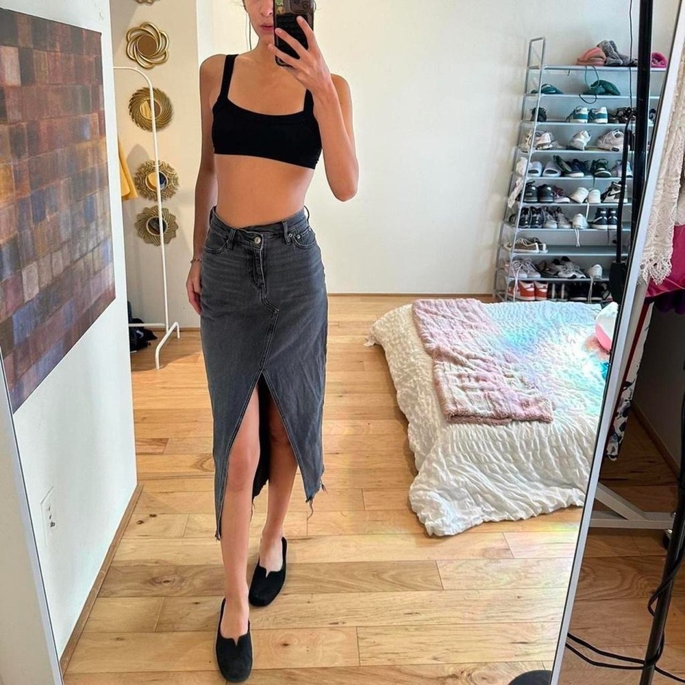 American Eagle Outfitters Black Denim Maxi Skirt